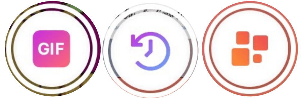 Instagram Stories Buttons for GIFs, memories, and templates. 