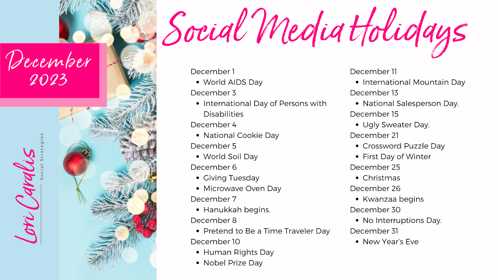 Social Media Updates Holidays