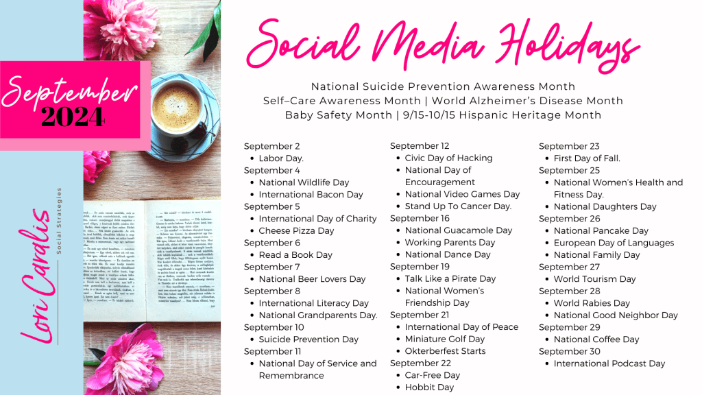 :September social media holidays calendar
